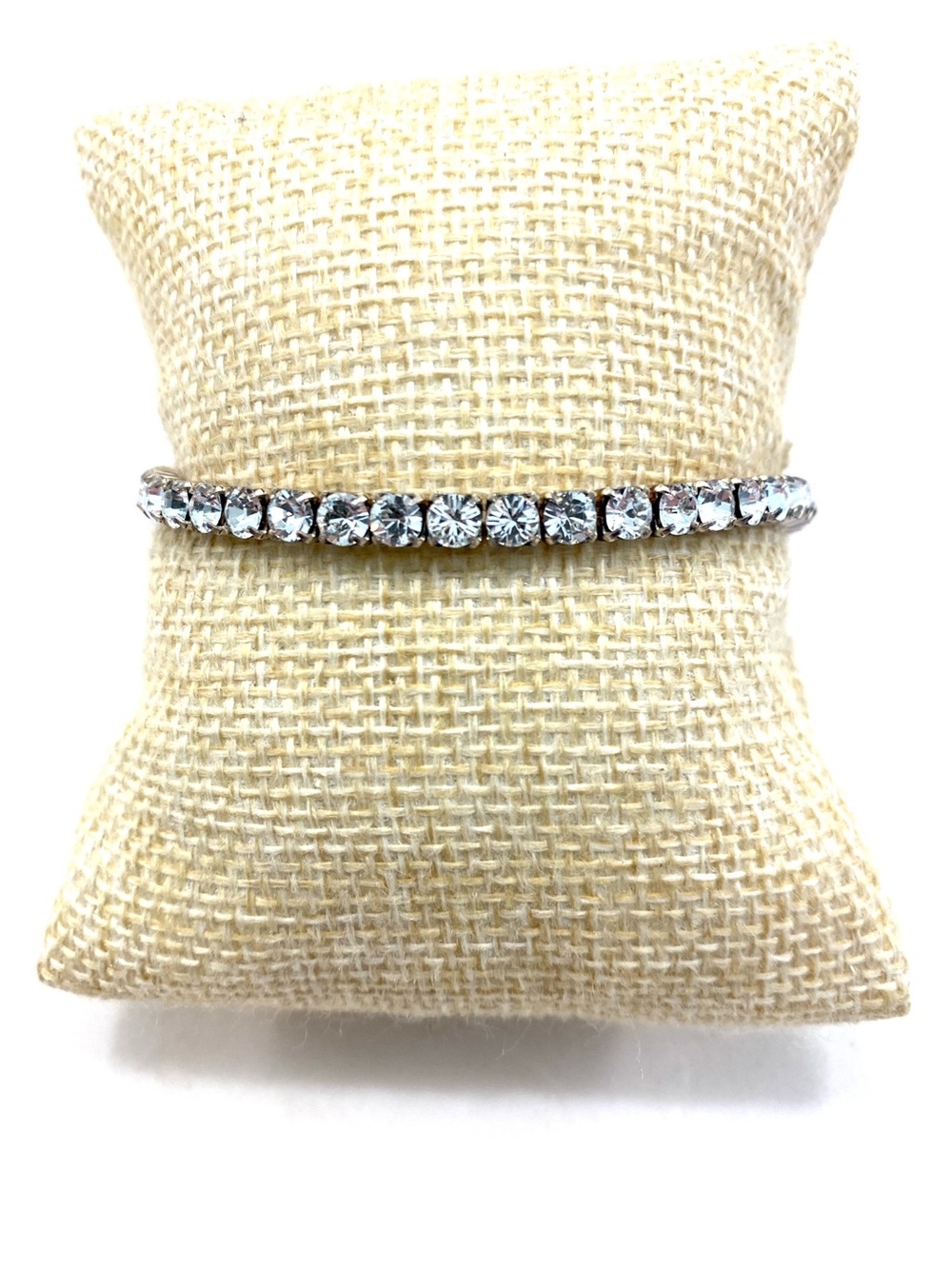 Sparkling Clear Crystal Tennis Bracelet - Silver